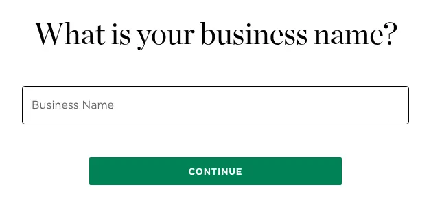 NerdWallet multi-step form screen 9: the business name, in one text field