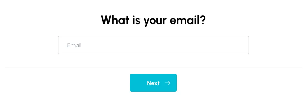 WindowsEstimate multi-step form screen 7: asks for an email address