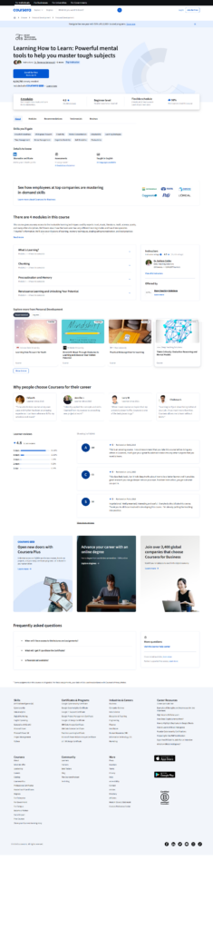 Learning How to Learn: Powerful mental tools to help you master tough subjects