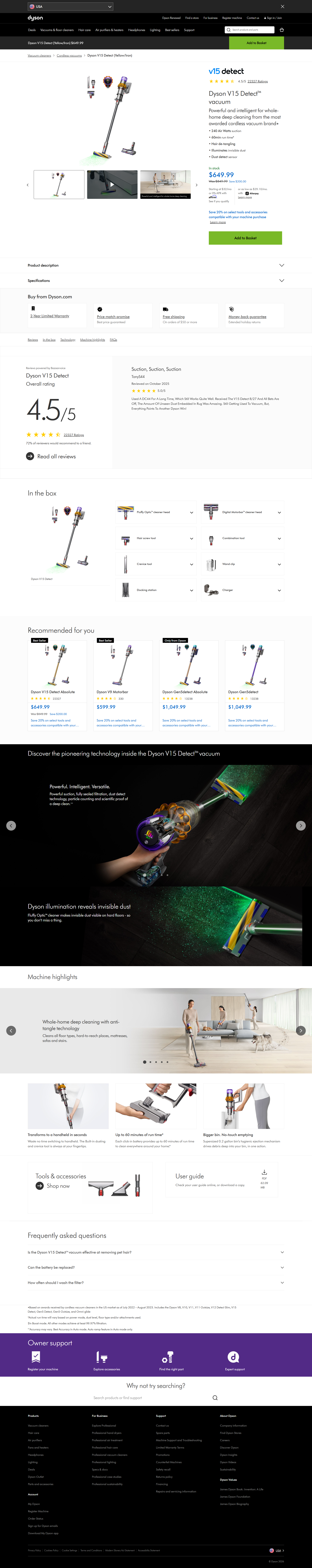 Dyson V15 Detect Cordless VacuumDyson V15 Detect Cordless Vacuum