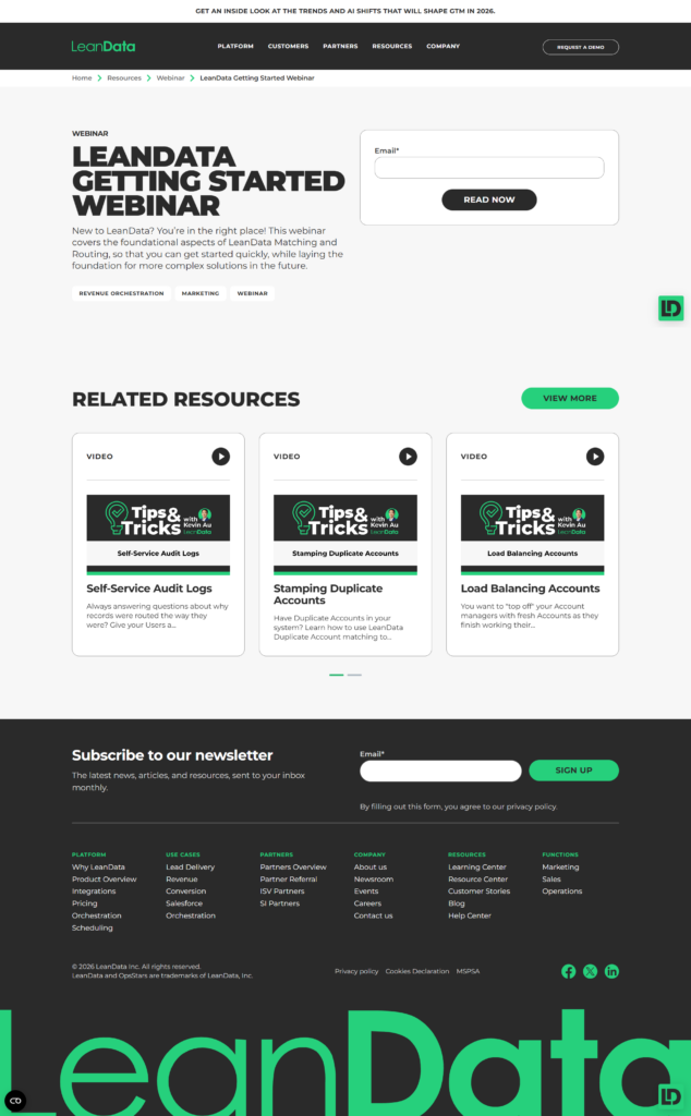 LeanData Getting Started Webinar