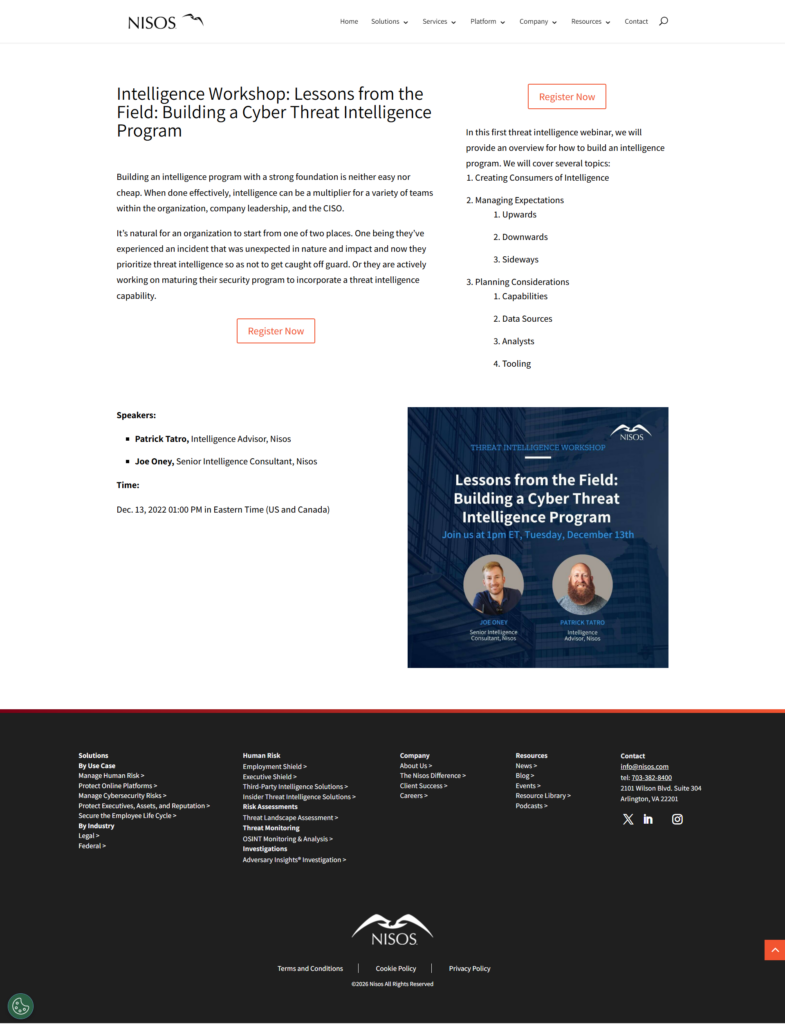 Lessons from the Field: Building a Cyber Threat Intelligence Program
