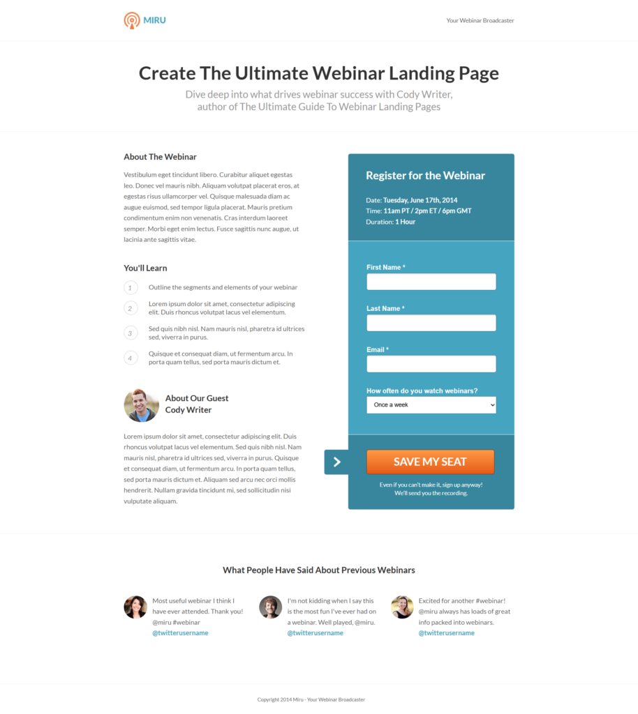 Create The Ultimate Webinar Landing Page