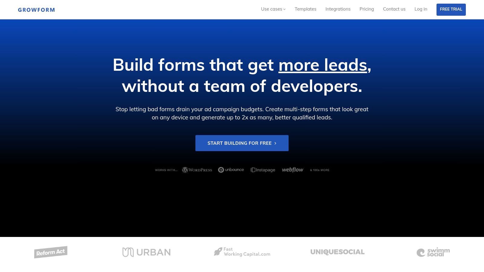 Screenshot von https://www.growform.co